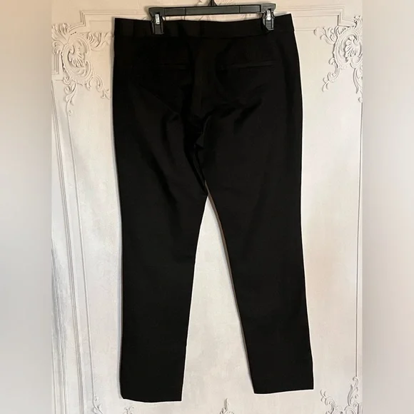 NWT Banana Republic Sloan Pants Flat front stretch Black detail Size 10 Long - Picture 3 of 13